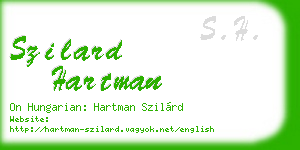 szilard hartman business card